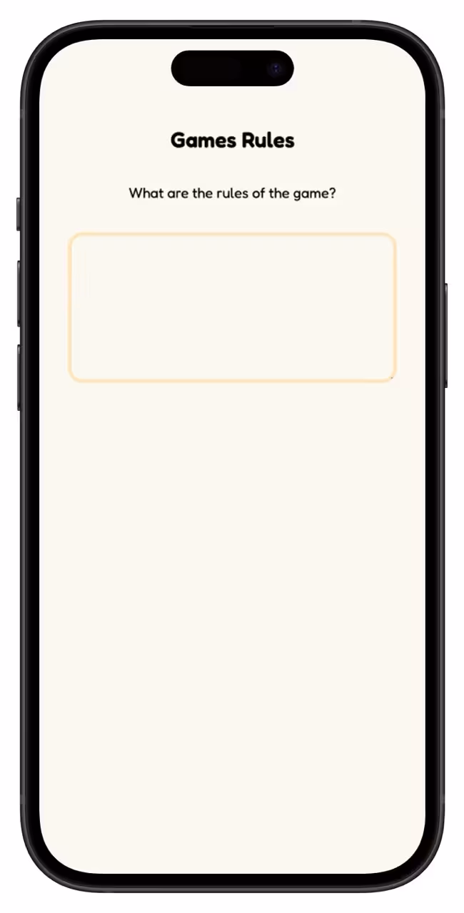 Game rules screen